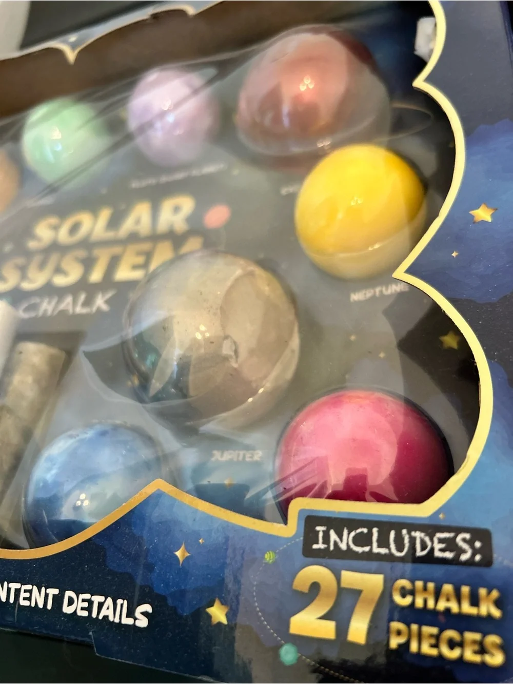 Solar System Chalk Set - Colorful Planet Chalks includes 27 chalk pieces kids